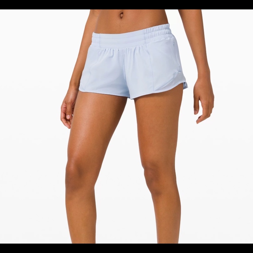 LuluLemon Hotty Hot Short 2.5” Light Blue